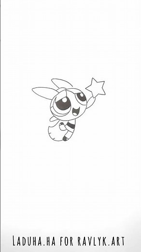 💗 Blossom Powerpuff Drawing 🎀 Colorful Cartoon Art 💫 #shorts #drawing #RavlykArt