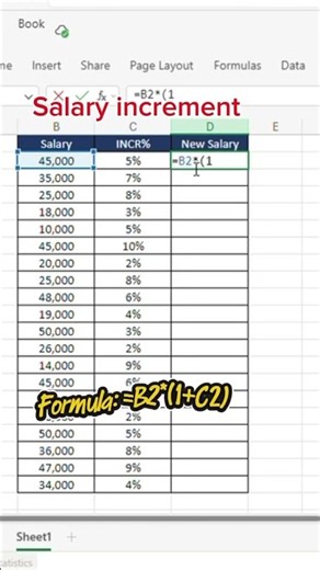 Calculate percentage increment in excel ! #exceltips #exceltricks #excelstudio #exceltutorial