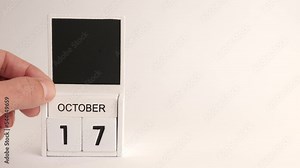 Calendar with the date October 17 and a place for designers. Illustration for an event of a certain date.