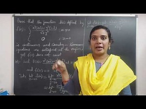 Problem to prove the function f(z) is continuous and satisfies the Cauchy Riemann Equations and deri