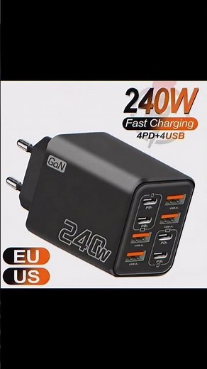 240W GaN Charger 8-in-1 Test: Fastest Wall Charger for iPhone, Samsung & Laptop?