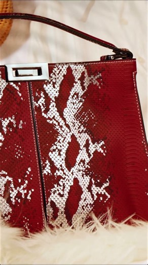 Burgundy Luxe Handbag 👜 | Metallic Animal Skin Texture Elegance #Premsons #LuxuryStyle