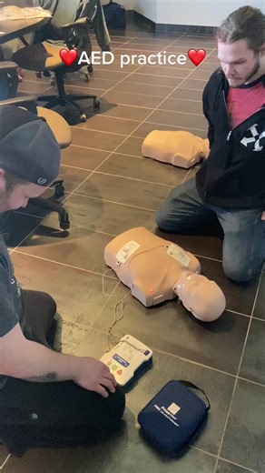 Use of Automated External Defibrillator (AED) is covered in ALL first aid training. #AED #firstaidtraining #alberta #britishcolumbia