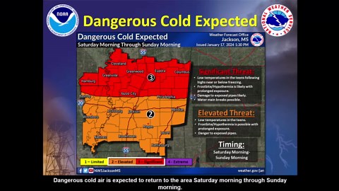 Here is our weekly weather briefing for January 18 2024 -Light rain showers will occur across the area today. -High pressure over the Central Plains will keep conditions quiet through the weekend. -Keeping an eye on a potential flood threat next week. | US National Weather Service Jackson Mississippi