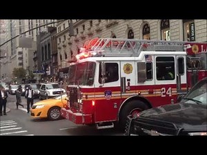 FDNY Ladder 24 Responding With Their Siren and Air Horn Blazing Because of Heavy Midtown Traffic