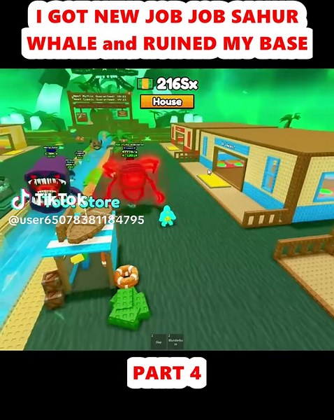 I GOT NEW JOB JOB SAHUR WHALE and RUINED MY BASE (4) | Whale