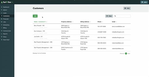 Turf & Tree Pro - Adding Customers