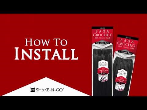 [HOW To] SAGA 100% HUMAN HAIR CROCHET (Pre-Loop Type, Standard Type) in 60 Seconds