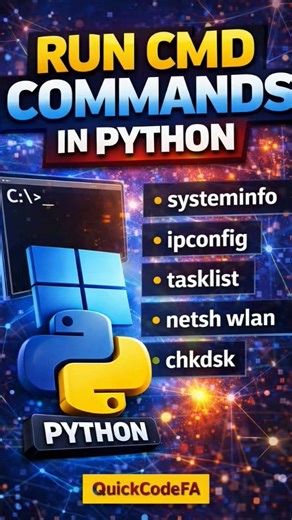 🟨🟨🟨🔥 RUN CMD WITH PYTHON LIKE A PRO🔥. #Python #CMD #Automation #PythonDev #Programming #Scripting