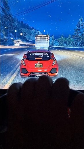 Honda Civic Type R driving Nigh view 💥🕹🚗 #steeringwheel #gaming #driving