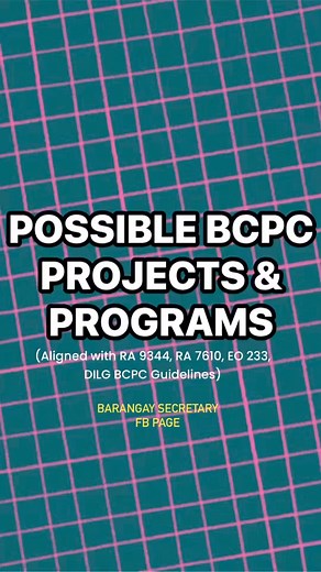 Possible projects ng BCPC (Aligned with RA 9344, RA 7610, EO 233, DILG BCPC Guidelines) | Barangay Secretary