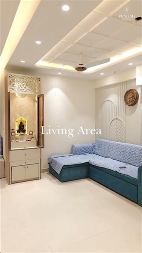 Small Living Room Makeover Ideas That Look Luxurious | Modern Crockery Unit & Mandir Setup #ytshorts
