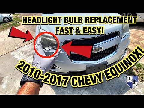 HOW TO REPLACE HEADLIGHT BULB FAST & EASY 2010 - 2017 CHEVROLET EQUINOX - LOW BEAM LIGHT BULB