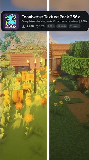🌻 Cartoon Minecraft Looks AMAZING With These Resource Packs #minecraft #resourcepack #shorts