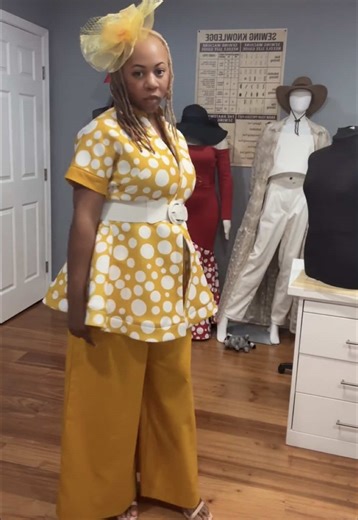 New Look 6769 & Simplicity 1460. #sewing #sewingtiktok #yellow #polkadot #fyp @simplicity_creative_group