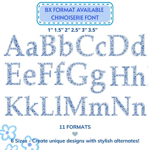 Floral Font Alphabet Machine Embroidery Designs (only Uppercase), Monogram Font, 6 Sizes, 11 Formats - Etsy
