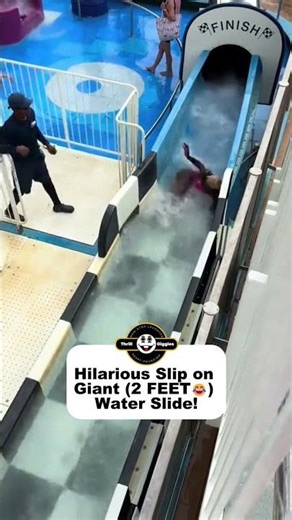 Hilarious Giant Water Slide Slip! 🌊🤣 You Won’t Believe This Splash! 💦😱