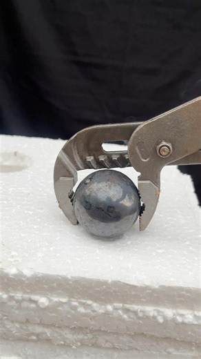 Hot Iron Ball vs 10 Layers of Thermocol (Styrofoam) #shorts #asmr #experiment