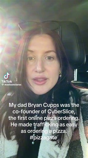 ⛔️ “I don’t know how much more evidence you need… I’m coming online telling you that my dad, Bryan Cupps - CoFounder of CyberSlice, invented online pizza ordering and Steve Jobs was the first person to order pizza online from CyberSlice… CyberSlice was used to traffick children. It was used to exploit me to lure in my father’s clients. I was trafficked to Steve Jobs and to many of his business associates…” - Madison (Clares) Cupps, who died under mysterious circumstances on April 10th, 2026 ⛔️