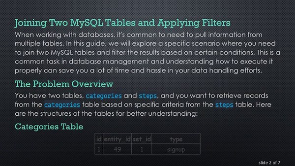 How to Join Two MySQL Tables and Filter Results Effectively