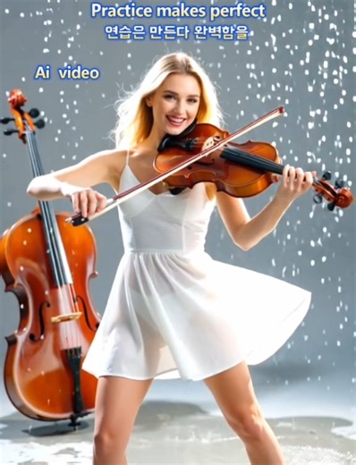 a woman playing the violin 바이올린을 연주하는 여자