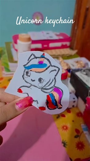 Diy 5 millets unicorn keychain #youtubeshorts #craft #diy #drawing #subscribe‪@Sapna-j5‬