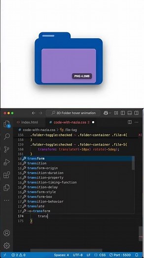 3D File Hover Effect with HTML & CSS