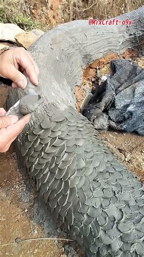 Making concrete dragon scales: Molded precisely for strength and artistic appeal #mixcraft