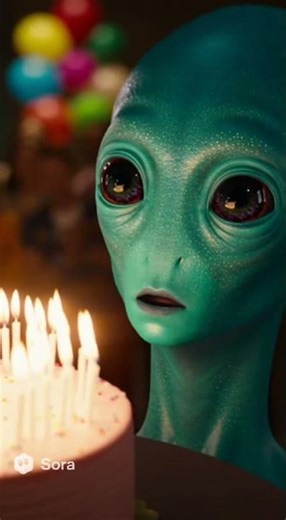 🎂 “Alien Gets Confused at a Birthday Party Why Are Humans Burning Food to Celebrate?” 👽 #alienhumor