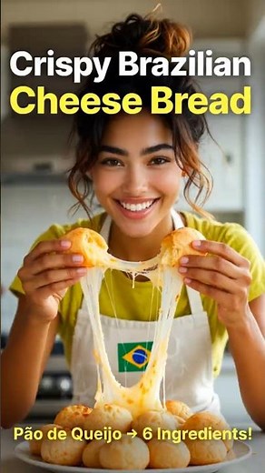 Crispy Brazilian Cheese Bread (Pão de Queijo) 😍 Easy 6-Ingredient Recipe!