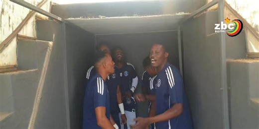 Dynamos, emerging from the tunnel, ready to warm up and get ready to take on their opponents! #DynamosFC #ZimFootball #HarareDerby | Power FM Zimbabwe