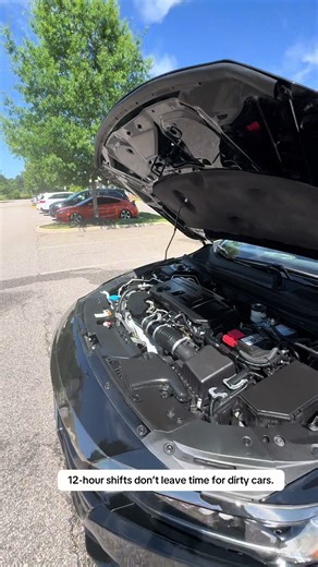 While she was getting ready to take care of patients, I was outside taking care of her ride. Full detail done right at home before her shift stress off her plate before the day even started. #fyp #viral #explorepage✨ #tiktok #cars