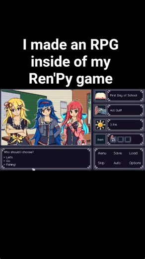 Using Ren'Py to build an RPG #indiedev #renpy #gamedev #visualnovel #anime #pixelart