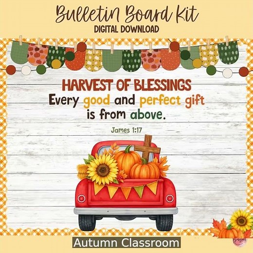 Farmhouse Scripture Bulletin Board: Autumn Classroom