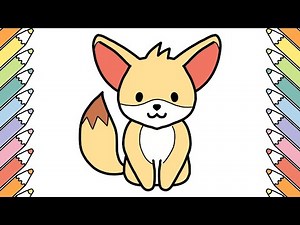 Draw Cute FENNEC FOX Easy Tutorial for Kids and Toddlers