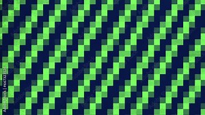 A pixelated checkerboard pattern of green and blue squares, creating a vibrant and dynamic visual. The squares are in varying shades, forming an eye catching design