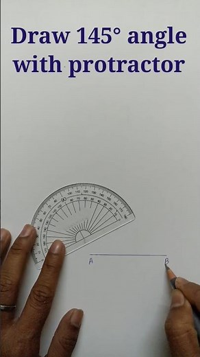 Draw 145 degree angle with protractor #anglewithprotractor #angle #drawingsupport