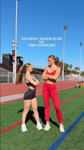 Who do you think did it better?👀👟🤸🏼 Full vid OUT NOW on my YT channel✨🎥 #gymnast #track