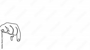 Self drawing animation of single one line draw twelve steps hand washing. Finally, both palms are clean and dry from water. Hands are clean and hygienic. Continuous line draw. Full length animated. Stock Video