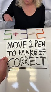 301K views · 261 reactions | Move 1 Pen to Make 5 + 3 = 2 Correct | Lists and Laughs | Facebook