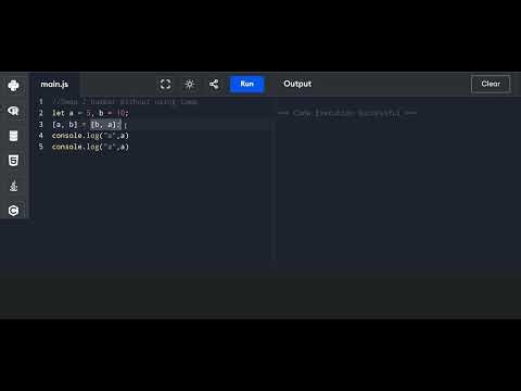 JavaScript Interview Question: Swap two numbers without a temp variable.