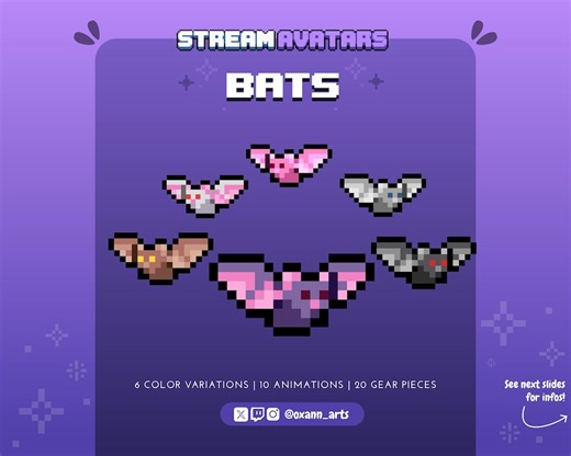 Pixel Bat Stream Avatars for Twitch: Interactive Viewer Pets (digital Download) - Etsy