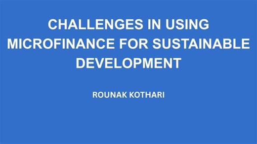 Microfinance Challenges for Sustainable Development | Rounak Kothari posted on the topic | LinkedIn