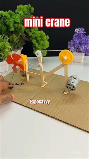 Mini Crane Made with DC Gear Motor 😱 Powerful Lifting Machine | DIY Tech Experiment #shorts #crane