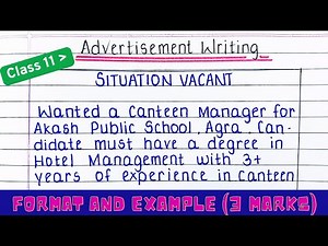 Classified Advertisement Class 11 | Advertisement Writing | Advertisement Writing Format