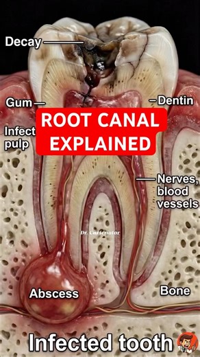 Root Canal Treatment Explained in 23 Seconds 🦷 | Save a Tooth, No Extraction