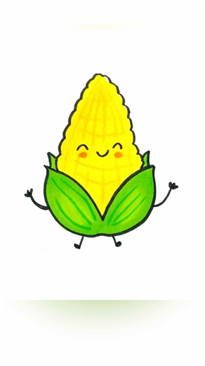How to draw a corn | easy vegetables drawing for kids #simple #stepbystep #artforkids #kidsvideo