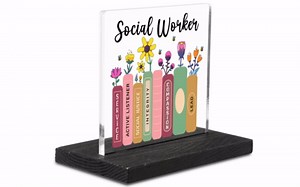 Social Worker Gifts for Women, Thank You Gifts for Social Worker, School Social Worker Gifts, Social Worker Week, Social Worker Appreciation Gifts Decorative Signs & Plaques YT432
