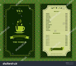 Elegant Tea House Menu Design List Stock Vector (Royalty Free) 211632106 | Shutterstock