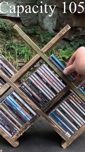 Custom CD Rack! #cd #rack #diy #wood #new #trending #look #stack